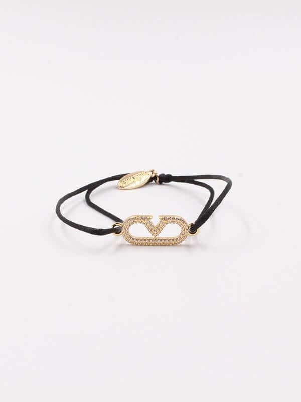 اسوارة فالنتينو خيط زركون اسواره VALENTINO اسود ذهبي