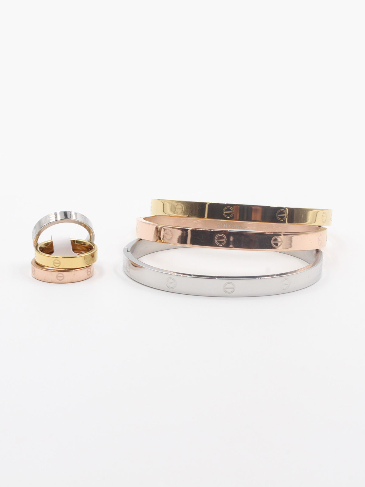 اساور كارتير نسائية مع خواتم 4 اسواره CARTIER