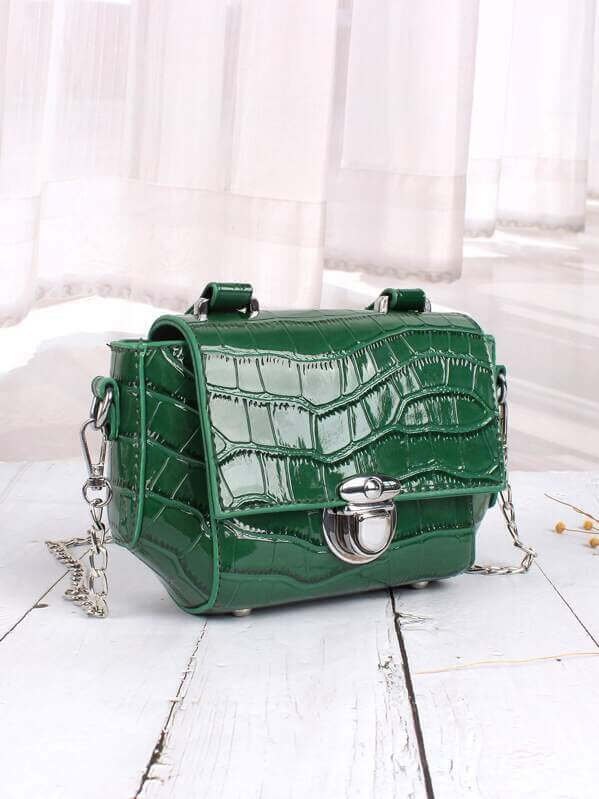 حقيبة كتف خضراء جلد السلحفاة شنط وحقائب شنط