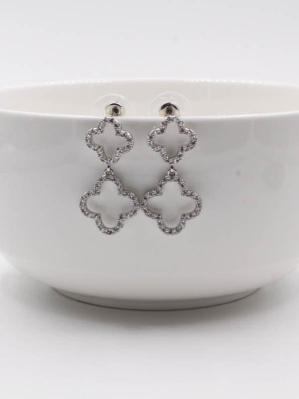 فان كليف حلق زركون حلق van cleef فضي