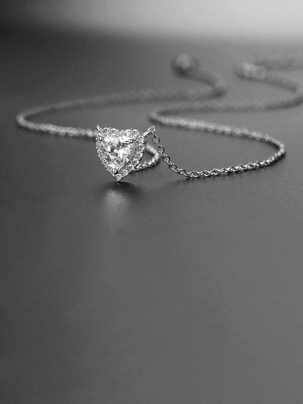 سلسال قلب زركون ناعم سلسال jewel فضي