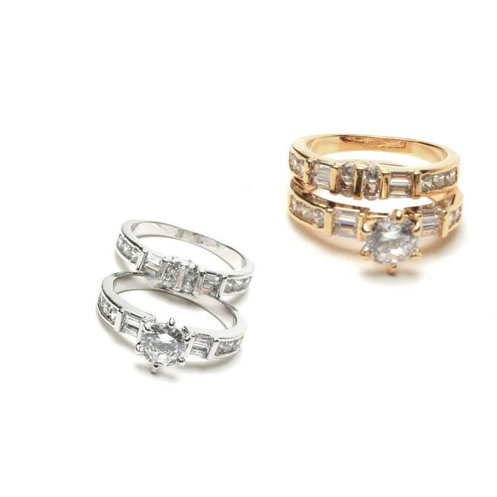 خاتمين توينز زركون كيوبك خواتم متوفر 2 لون