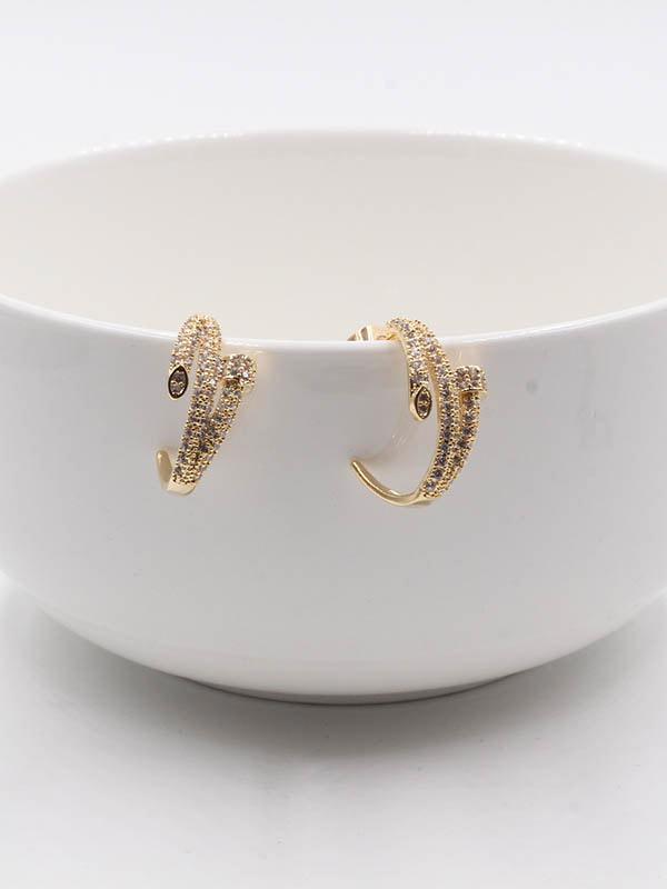 حلق كارتير مسمار زركون حلق CARTIER ذهبي