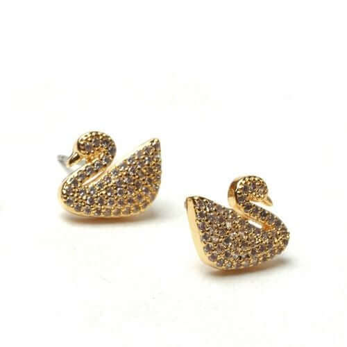 حلق وزه ناعم زركون حلق متوفر 2 لون ذهبي