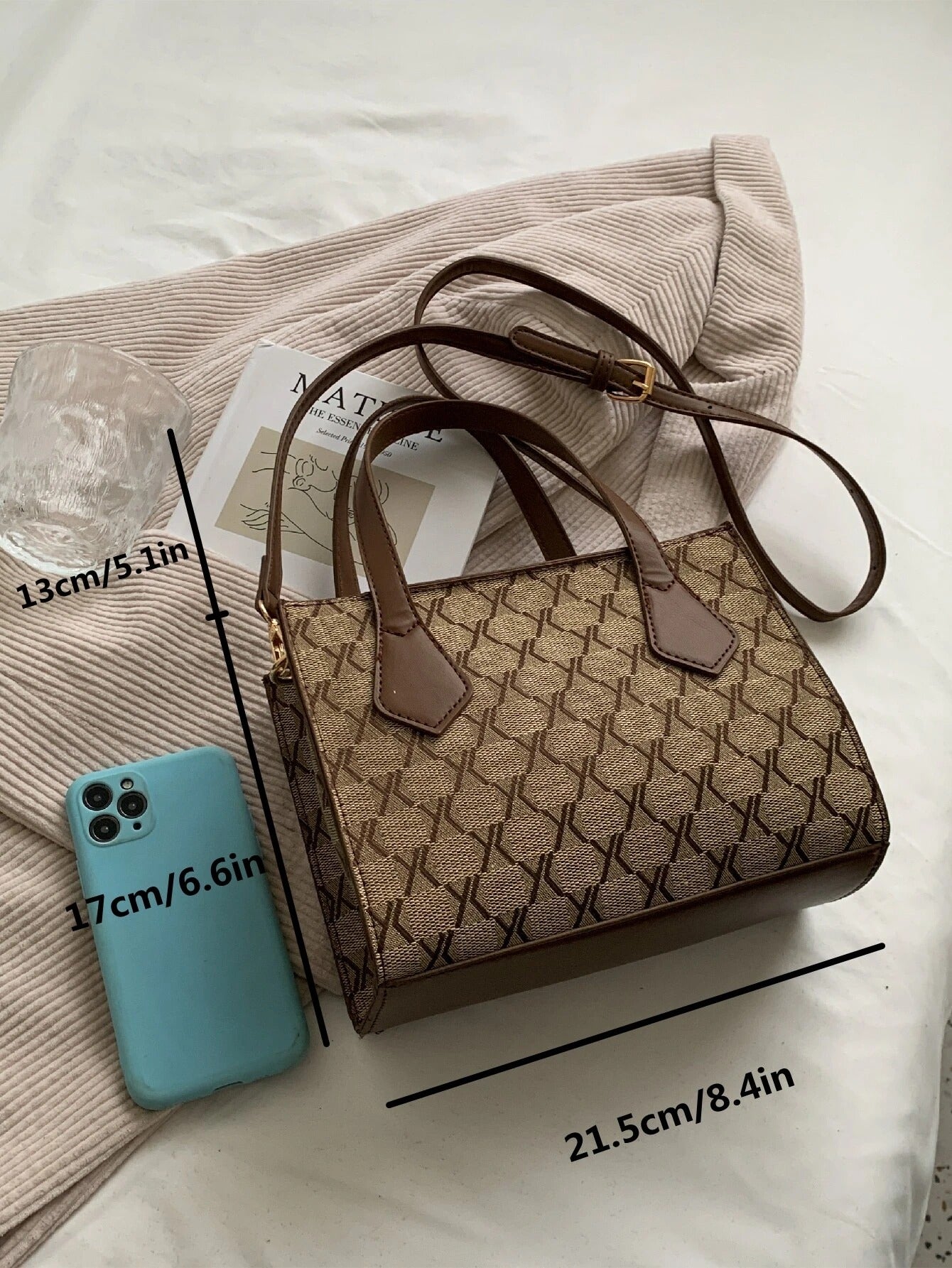 حقيبة ساتشيل مزخرفة بني شنط وحقائب شنط