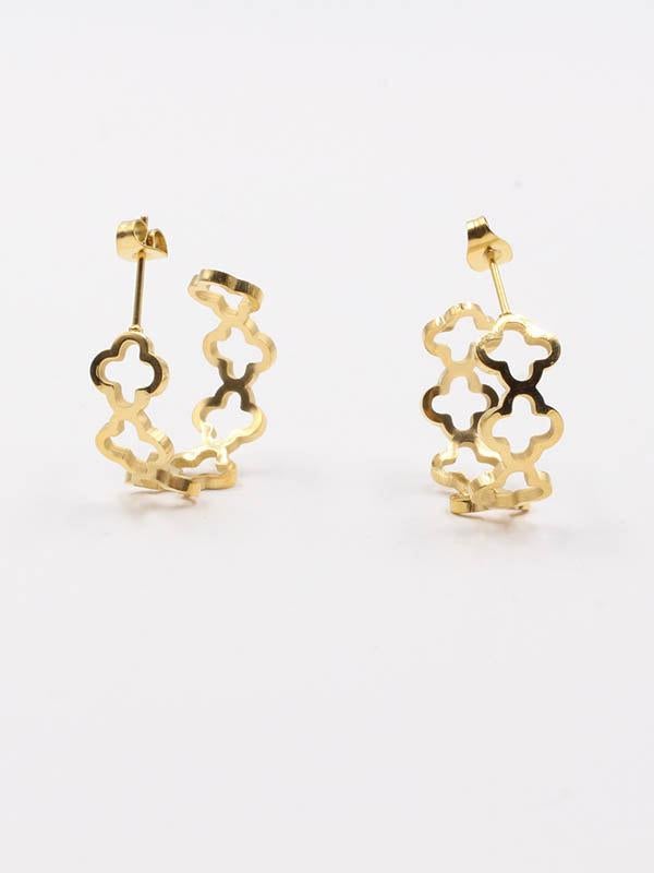 حلق فان كليف مدور ميتال حلق van cleef ذهبي