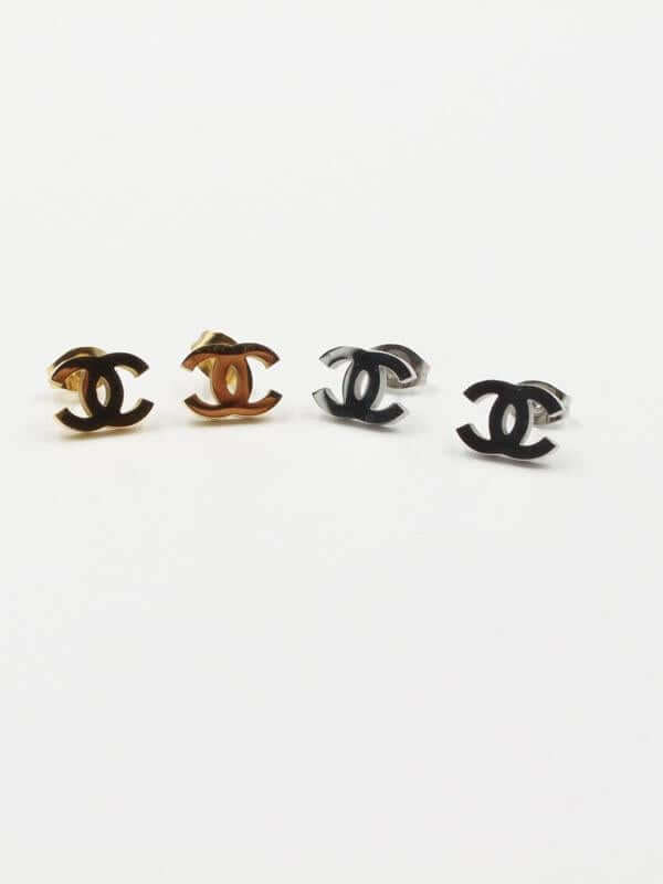 حلق شانيل ميتال صغير حلق chanel