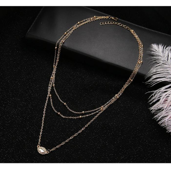 سلسال طبقات شكل عين ذهبي سلسال متوفر 1 لون