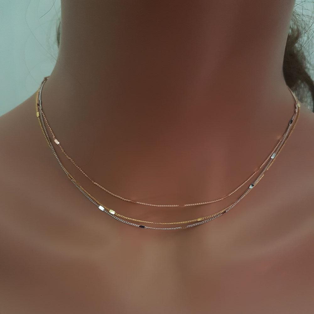 عقد طبقات ملون ناعم سلسال متوفر 6 لون