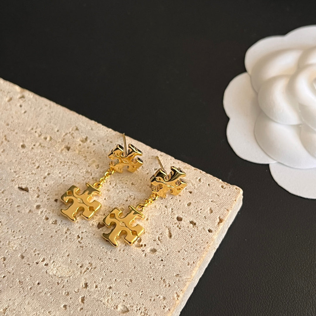 حلق توري بورش دبل لوقو حلق tory burch