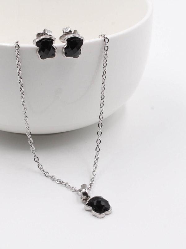 طقم توس بلاك ستون اطقم دبدوب اسود فضي