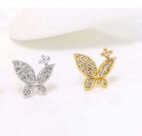 حلق زركون فراشه صغير حلق متوفر 2 لون