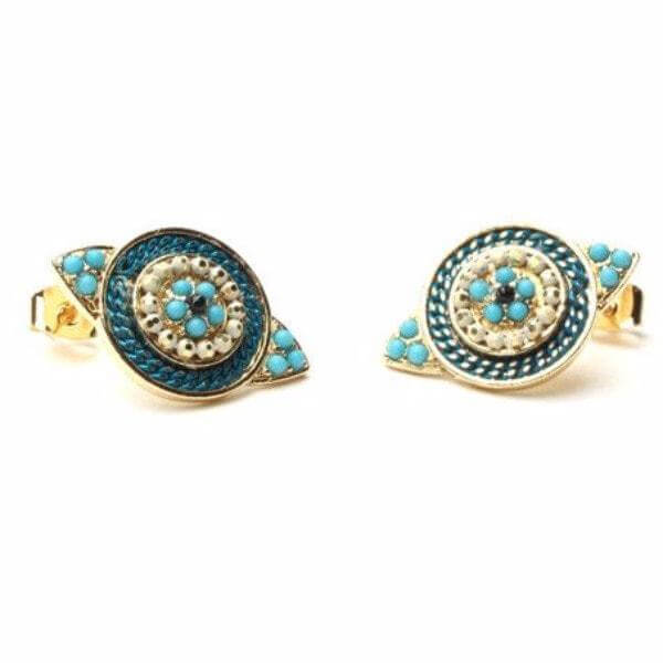 حلق تراثي ملون حلق متوفر 6 الوان تركواز ذهبي