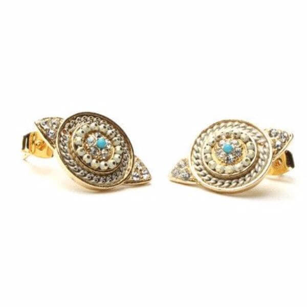 حلق تراثي ملون حلق متوفر 6 الوان ابيض ذهبي