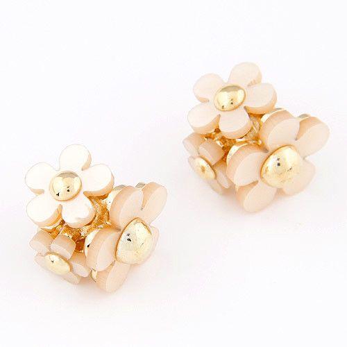 حلق من الورود الكريستاله حلق متوفر 1 لون ذهبي