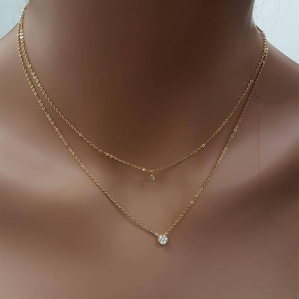 سلسال طبقتين زركون مدور سلسال متوفر 2 لون