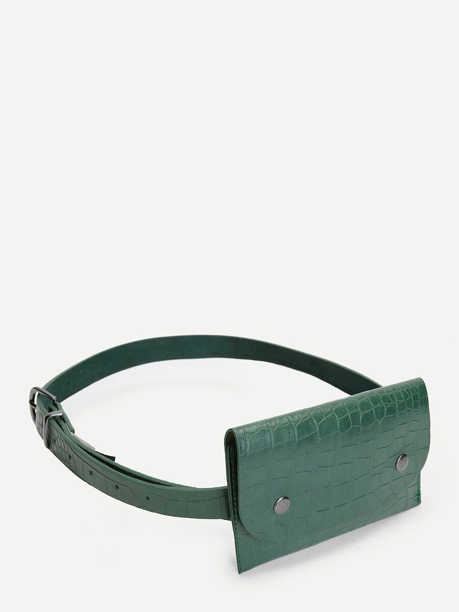 شنطة جلد ثعبان بحزام خصر شنط وحقائب شنط