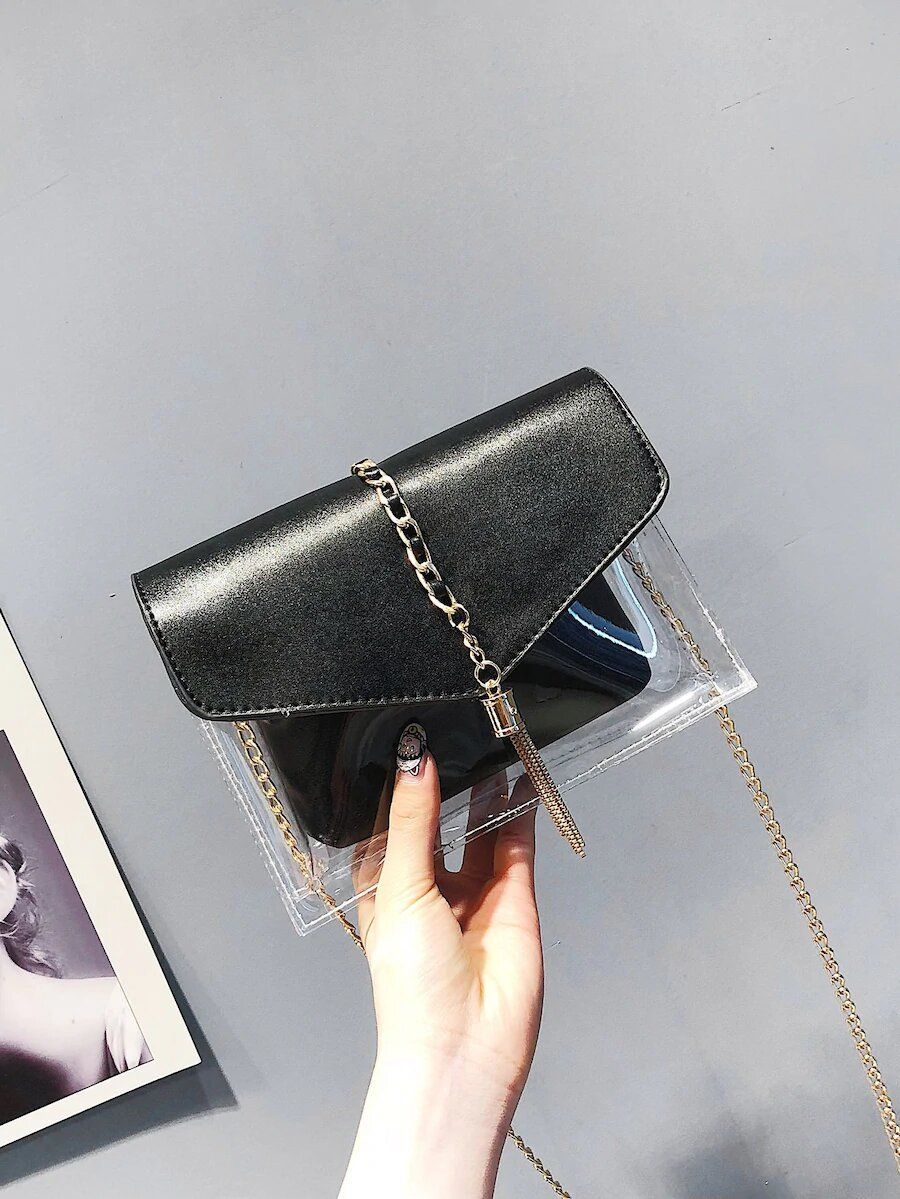 شنطه كلير شفافه اسود شنط وحقائب شنط