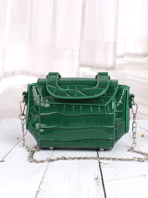 حقيبة كتف خضراء جلد السلحفاة شنط وحقائب شنط