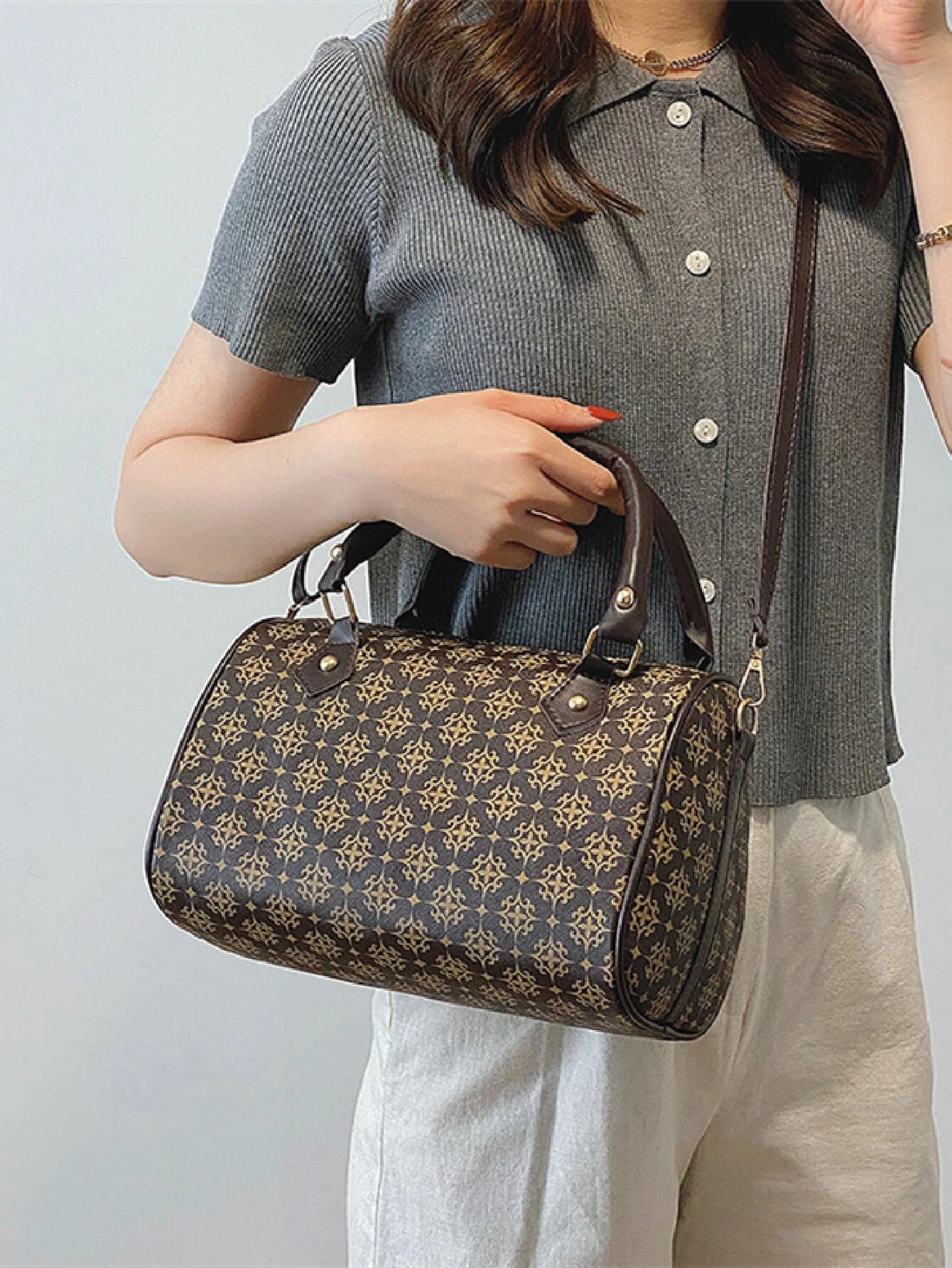 طقم حقيبة جرافيك 3 قطع شنط وحقائب شنط بني