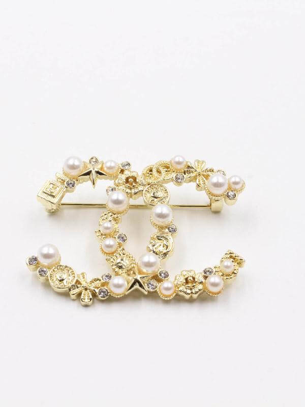 بروش شانيل لولو وكرستال بروش chanel