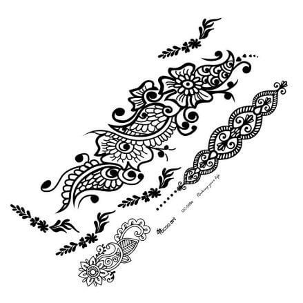 تاتو اسود وابيض مزخرف تاتوو متوفر 1 موديل