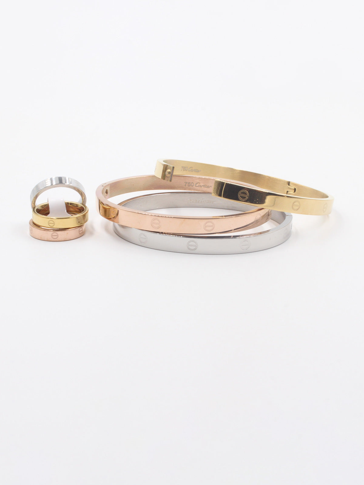 اساور كارتير نسائية مع خواتم 4 اسواره CARTIER