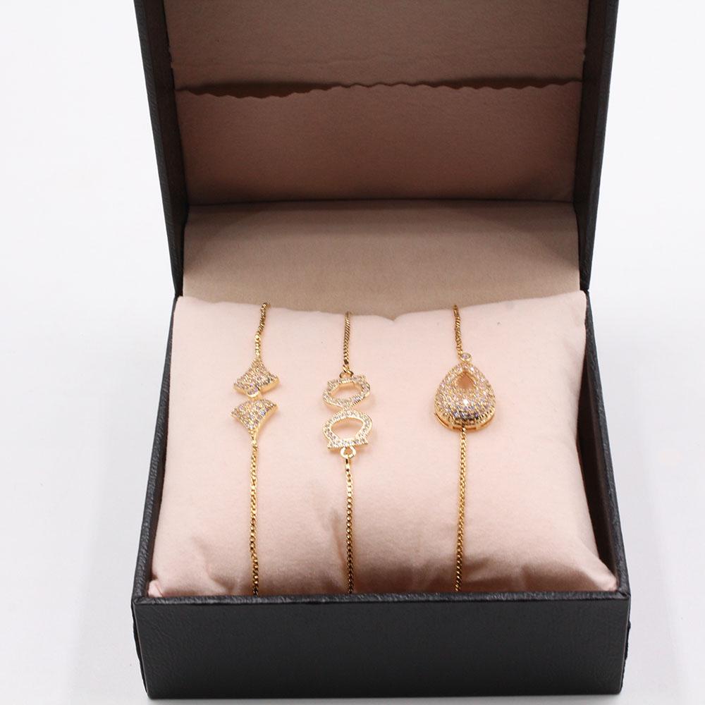 طقم اساور سحاب 3 قطع اسواره متوفر 2 لون ذهبي