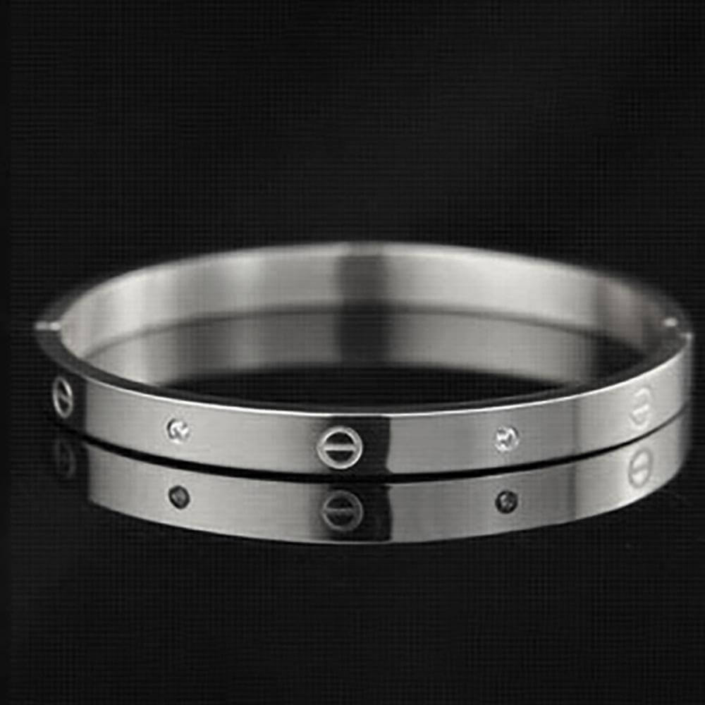 اسوارة كارتير ستانلس ستيل كريستال اسواره متوفر 3 لون فضي