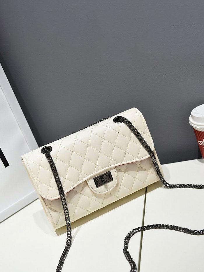 شنطه سكويرز ليذر عنابي شنط وحقائب متوفر 4 لون ابيض