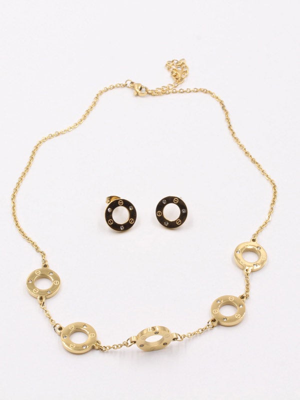 طقم كارتير نسائي اطقم CARTIER ذهبي زركون