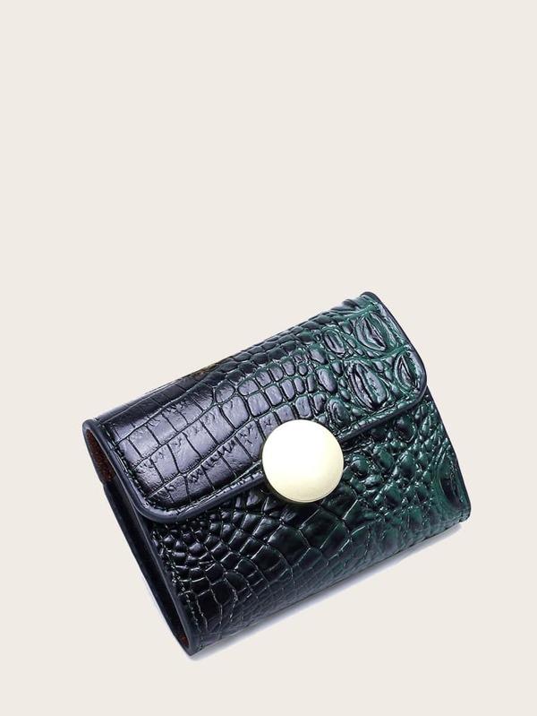 محفظة بقفل ذهبي جلد تمساح محافظ بوك