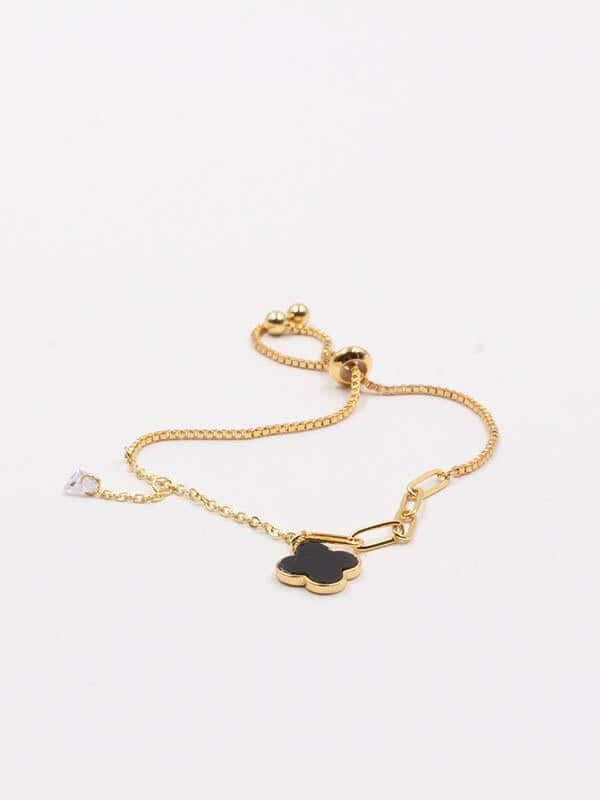 اسوارة فان كليف جنزير ناعم صدف اسواره van cleef ذهبي اسود