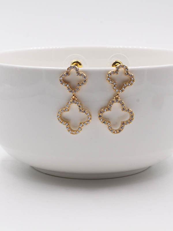 فان كليف حلق زركون حلق van cleef ذهبي
