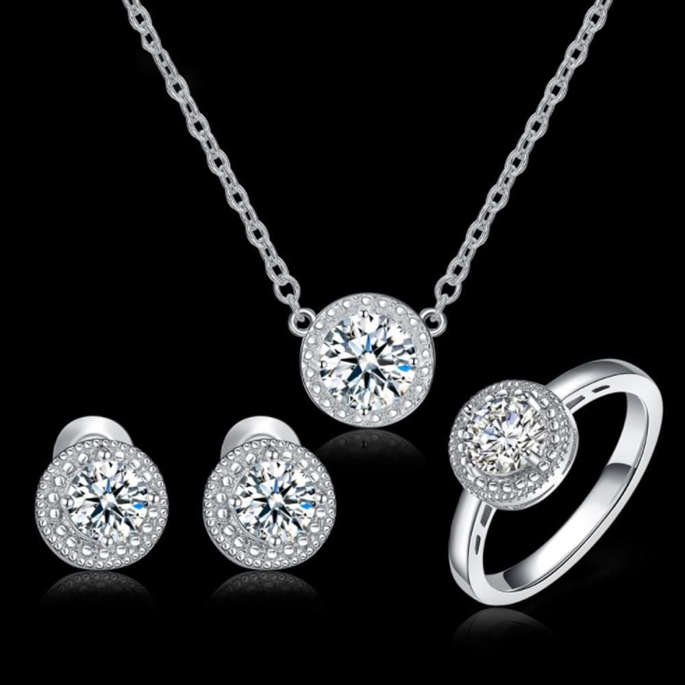 طقم زركون سوليتبر زركون اطقم متوفر 1 لون فضي 6