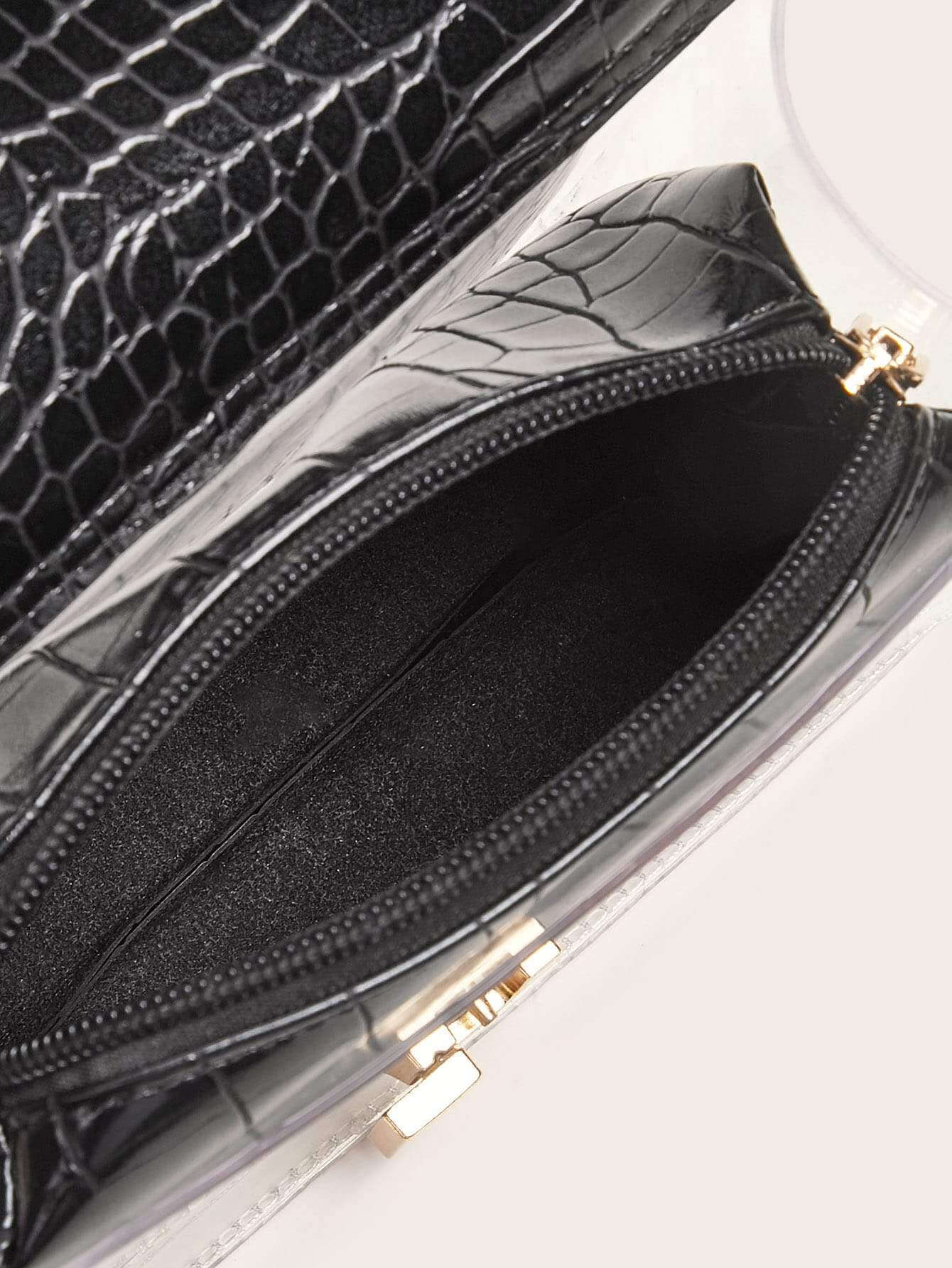 حقيبة شفافة باللون الاسود شنط وحقائب شنط