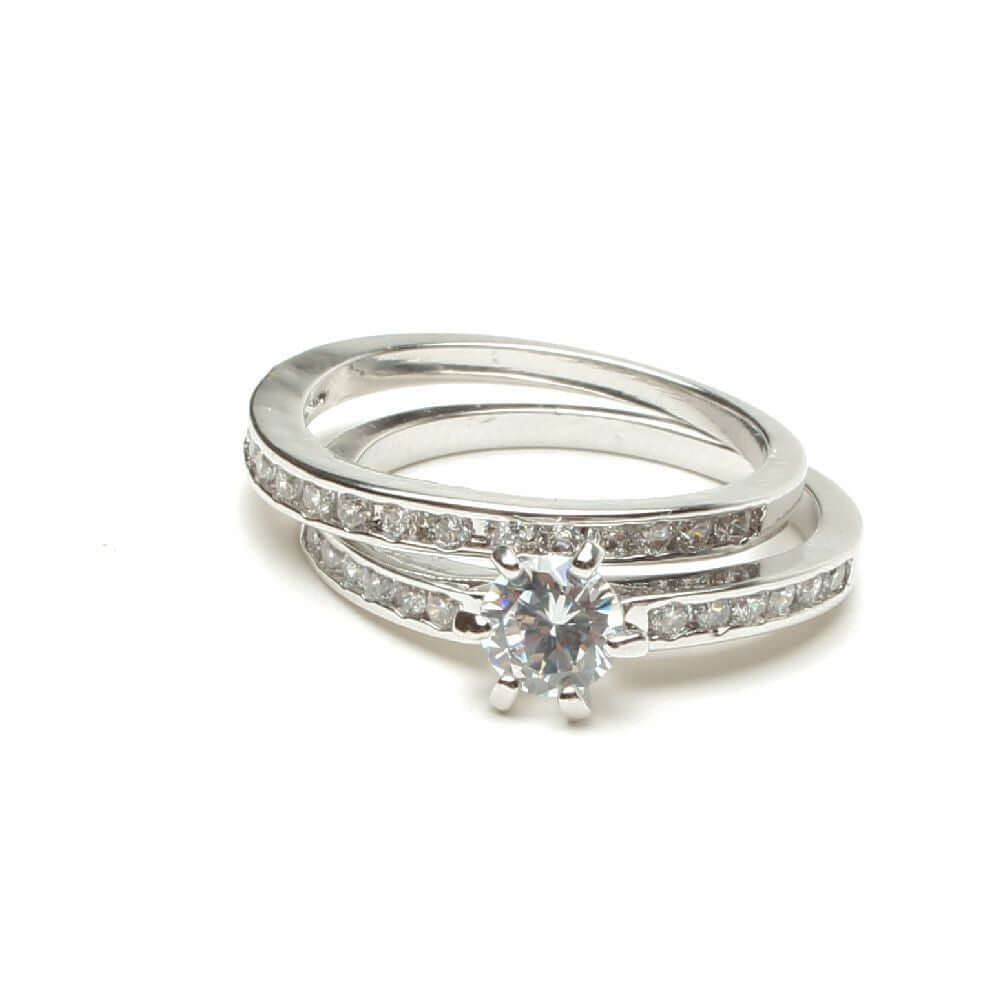 خواتم توينز زركون ناعمه خواتم متوفر 2 لون فضي 7