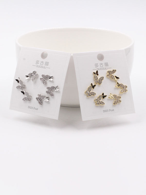 حلق فراشات مجموعة زركون حلق متوفر 1 لون