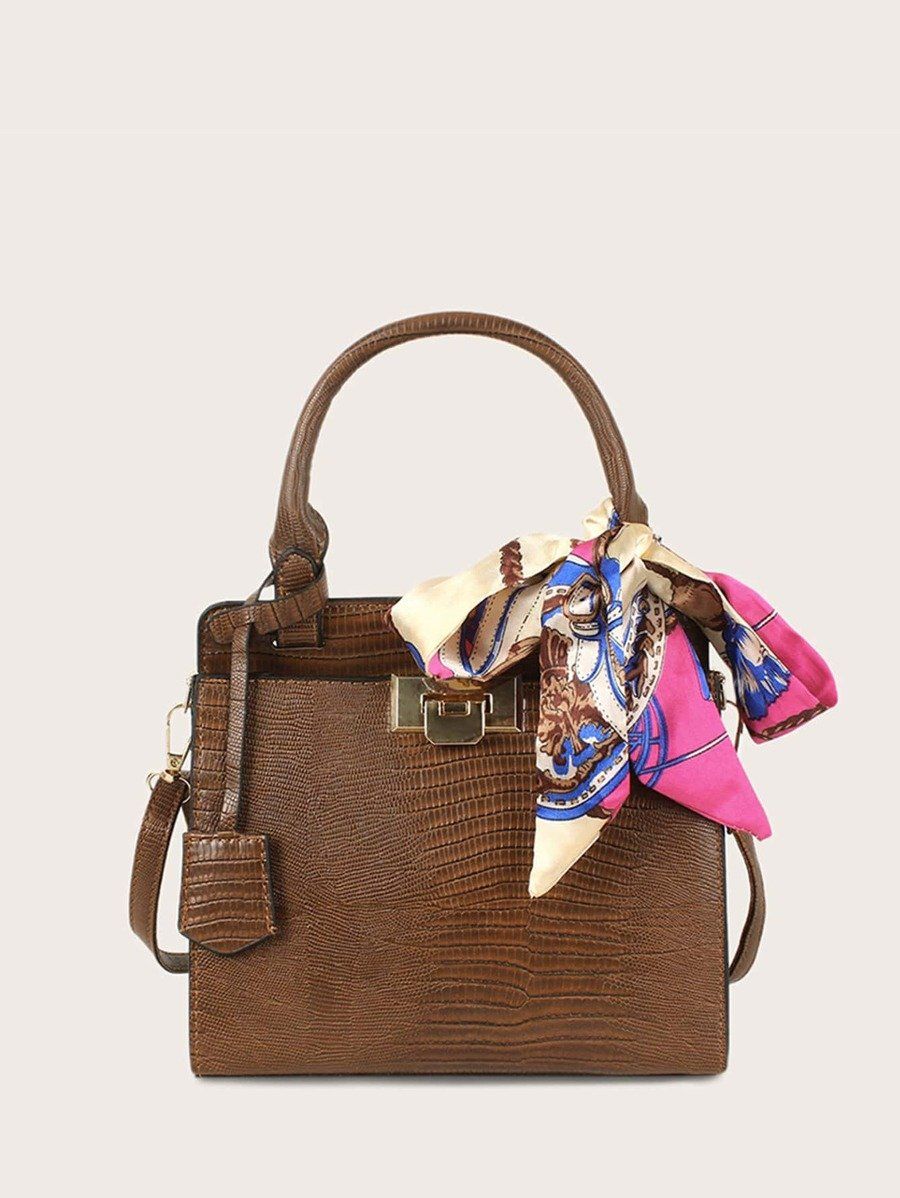 شنطة جلد تمساح بني شنط وحقائب شنط بني