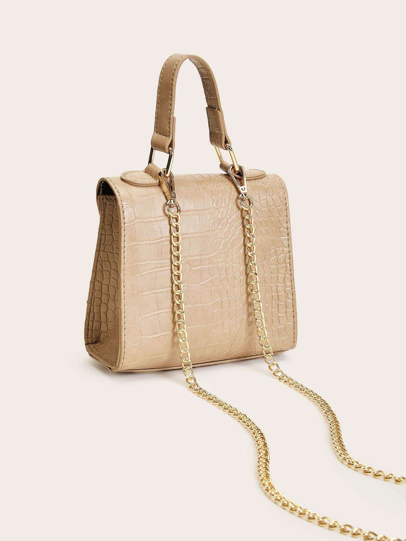 حقيبة كتف بنقشة جلد تمساح شنط وحقائب شنط