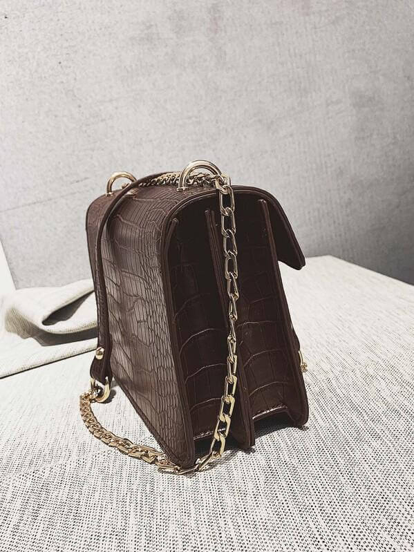 حقيبة كتف بسلسلة جلد تمساح شنط وحقائب شنط