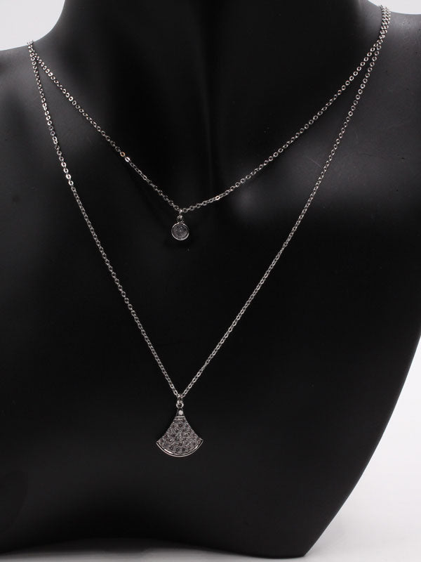 سلسال بولغاري طبقتين زركون سلسال bvlgari فضي