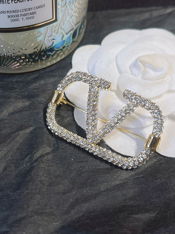 بروش فالنتينو كريستال بروش VALENTINO ذهبي