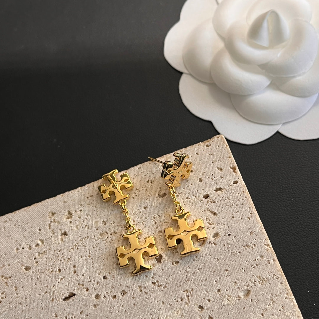 حلق توري بورش دبل لوقو حلق tory burch
