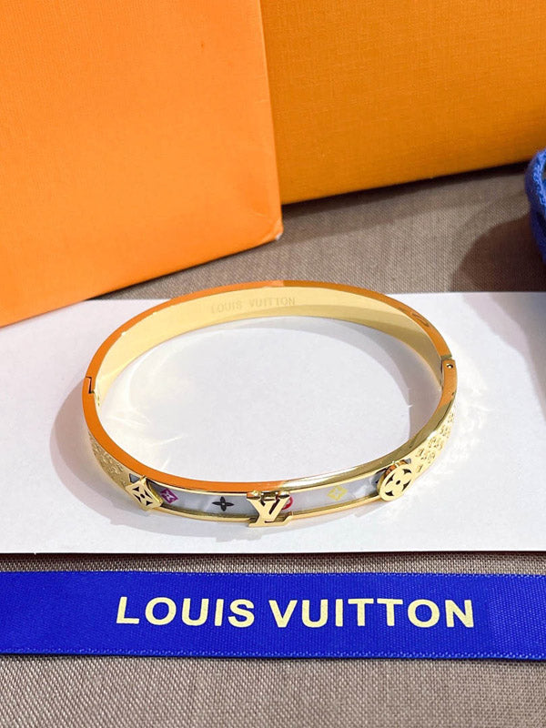 اسوارة لويس فيتون ابيض ذهبي اسواره louis vuitton ذهبي