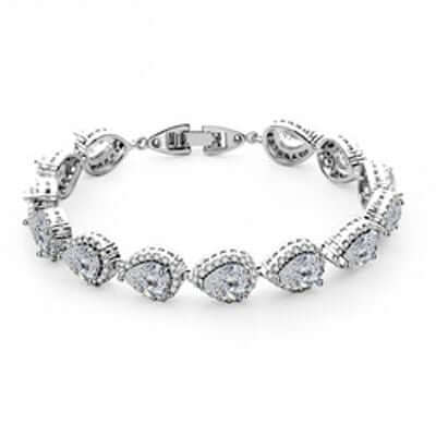 اسواره على شكل دمعه زركون اسواره متوفر 1 لون فضي