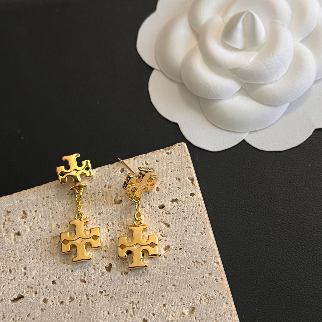 حلق توري بورش دبل لوقو حلق tory burch