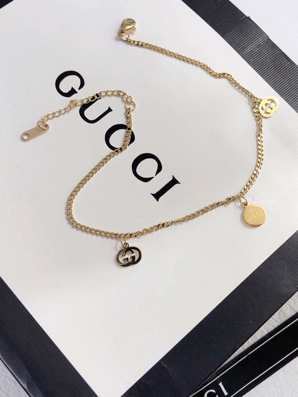 خلخال قوتشي ذهبية لوقو خلاخل gucci