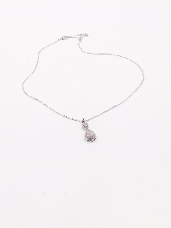 سلسال دمعتين صغيره زركون سلسال Jewel فضي