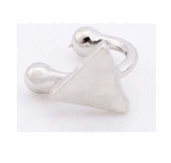 حلق فرده واحده صغير حلق متوفر 9 موديل مثلث فضي